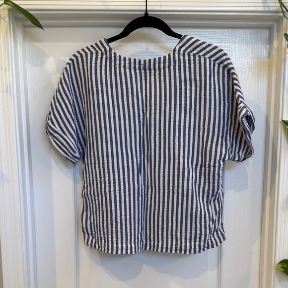 Universal Thread Navy and White Striped Shirt - Picture 3 of 3